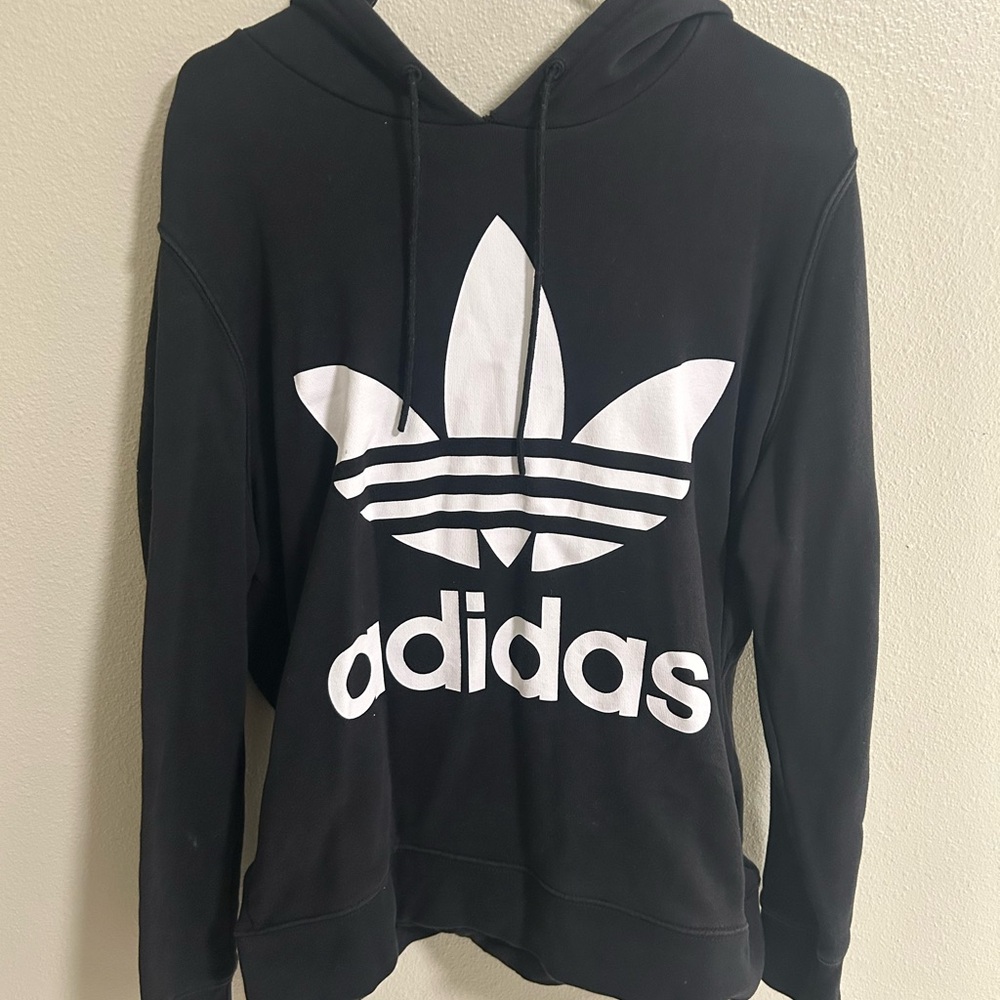 Adidas Women's Black Hoodie Sweater